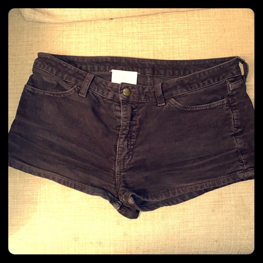 American Apparel Soft Black Corduroy Shorts - 28